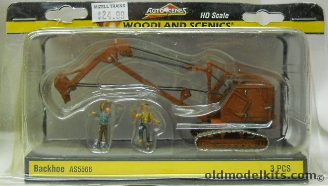 Woodland Scenics 1/87 Backhoe and Two Figures - HO Scale plastic model kit